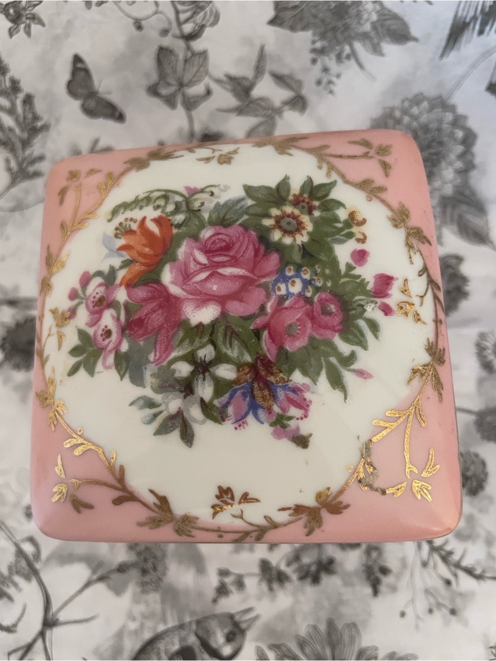 🫖🌸 Vintage Norleans Japan Floral Porcelain Trinket Box - Picture 2 of 10